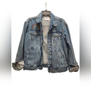 Old Navy Boyfriend Jacket with Rainbow Embroidery